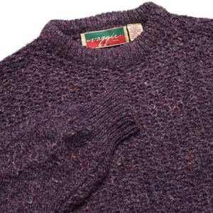 Vintage Vaggie Italia Womens M Wool Blend‎ Sweater Chunky Yarn Knit Plum Purple